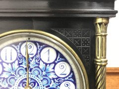 Lewis. F. Day, Attributed an Aesthetic Movement Ebonized and Enamel Mantle Clock - Thumbnail 8