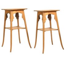 Good Pair of Anglo-Moorish Side Tables Attributed to Liberty & Co. - Thumbnail 1