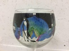Hand-Painted Wine Glass by Vetri Della Arte 'Vedar' - Thumbnail 2