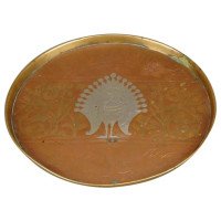 Copper, Pewter and Brass Peacock Plate by Dr C Dresser - Thumbnail 1