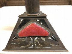 Richard Rathbone, Attributed to Voysey Pewter & Enamel Arts & Crafts Candlestick - Thumbnail 6