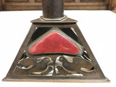 Richard Rathbone, Attributed to Voysey Pewter & Enamel Arts & Crafts Candlestick - Thumbnail 7