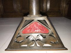 Richard Rathbone, Attributed to Voysey Pewter & Enamel Arts & Crafts Candlestick - Thumbnail 9