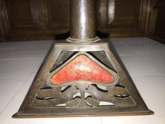 Richard Rathbone, Attributed to Voysey Pewter & Enamel Arts & Crafts Candlestick - Thumbnail 10