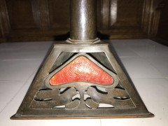Richard Rathbone, Attributed to Voysey Pewter & Enamel Arts & Crafts Candlestick - Thumbnail 11