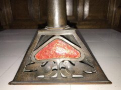 Richard Rathbone, Attributed to Voysey Pewter & Enamel Arts & Crafts Candlestick - Thumbnail 12