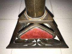 Richard Rathbone, Attributed to Voysey Pewter & Enamel Arts & Crafts Candlestick - Thumbnail 13