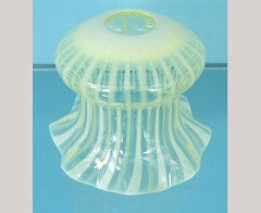 Rare Jellyfish Shaped Vaseline Shade with Vertical Stripes - Thumbnail 1