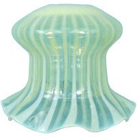 Rare Jellyfish Shaped Vaseline Shade with Vertical Stripes - Thumbnail 2
