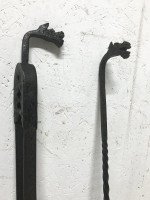 Set of Four Arts & Crafts Hand-Forged Iron Fire Utensils on a Matching Stand - Thumbnail 6