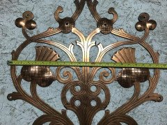 Pair of Handcrafted Gothic Revival Copper Hinges with Thistle Decoration - Thumbnail 6