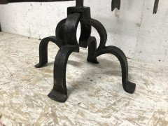 Set of Four Arts & Crafts Hand-Forged Iron Fire Utensils on a Matching Stand - Thumbnail 12