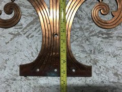 Pair of Handcrafted Gothic Revival Copper Hinges with Thistle Decoration - Thumbnail 7