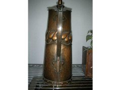 Arts & Crafts Copper Jug with Stylised Repousse Leaf Details - Thumbnail 2
