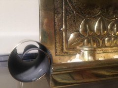 A Glasgow School Brass Candle Sconce With Stylised Glasgow Roses & Scroll Detail - Thumbnail 2