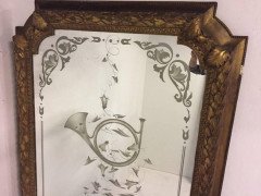 A Gilt Mirror from the Royal Albert Hall London Engraved with a French Horn - Thumbnail 6