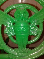 A Cast Iron 'OWL' Garden Bench in the Style of Dr C Dresser by Falkirk Ironworks - Thumbnail 5