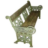 A Cast Iron 'OWL' Garden Bench in the Style of Dr C Dresser by Falkirk Ironworks - Thumbnail 1