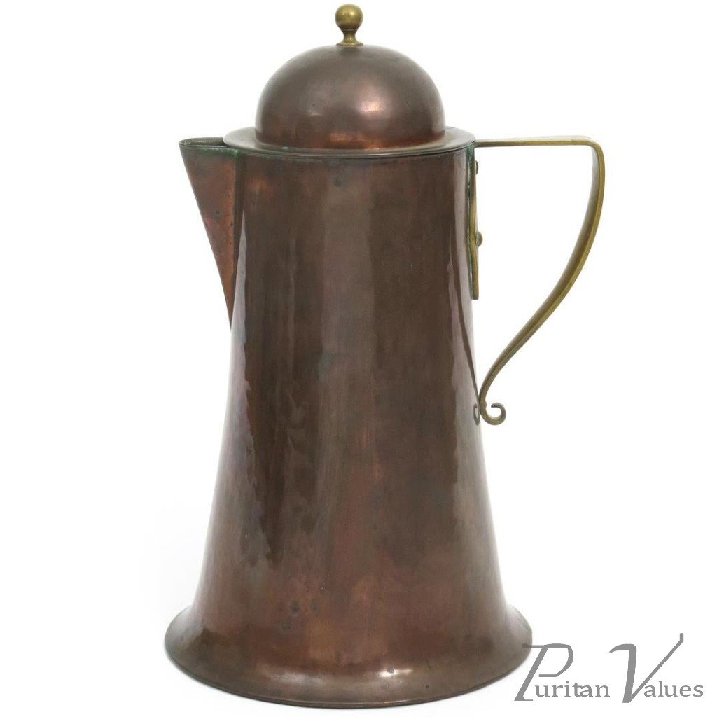 A_Birmingham_Guild_of_Handicrafts_copper_jug_and_cover_designed_by_Arthur_Stansfield_Dixon_H12inches_org_master