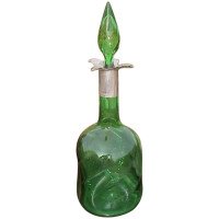 William Hutton. An Arts & Crafts Silver Topped Green Glass Claret Jug - Thumbnail 2