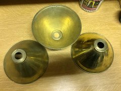 Six Brass Conical Shaped Shades, Would Also Work Well for a Snooker Table Light - Thumbnail 3