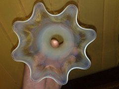 Two Arts and Crafts Vaseline/ Uranium Glass Shades - Thumbnail 2
