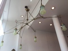 WAS Benson A Rare Arts & Crafts Brass Dining, Billiard or Snooker chandelier - Thumbnail 3