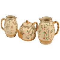 Brown-Westhead, Moore & Co, Attributed – Aesthetic Movement Ceramic Teapot and Jugs