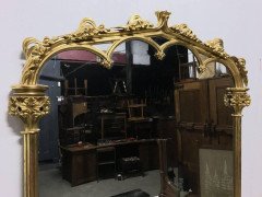 Thomas Fentham 136 the Strand a Late Georgian Gothic Revival Gilt Wall Mirror - Thumbnail 3