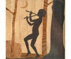 Marquetry and Gilt Gesso Wall Mirror, by Walter Crane - Thumbnail 1