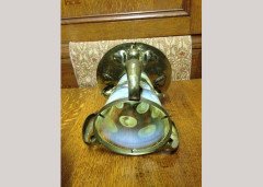 Arts & Crafts Vaseline/Uranium Glass Lantern the Shade With Pearl Like Details. - Thumbnail 4