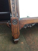 A W N Pugin Attributed, Gothic Revival Carved Oak Wall or Pier Mirror - Thumbnail 3