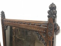 A W N Pugin Attributed, Gothic Revival Carved Oak Wall or Pier Mirror - Thumbnail 4
