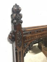 A W N Pugin Attributed, Gothic Revival Carved Oak Wall or Pier Mirror - Thumbnail 5