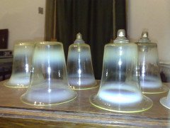 A Rare Set of Eight Arts and Crafts Vaseline/Uranium Glass Shades - Thumbnail 5