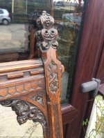 A W N Pugin Attributed, Gothic Revival Carved Oak Wall or Pier Mirror - Thumbnail 10