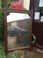 A W N Pugin Attributed, Gothic Revival Carved Oak Wall or Pier Mirror - Thumbnail 2
