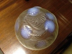 Lalique Dahlias Fruit Bowl with Vivid Vaseline Details to the Dahlia Heads - Thumbnail 1