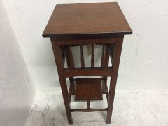Liberty & Co attri, Walnut Plant Stand turned uprights & Removable Lower Tier - Thumbnail 3