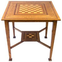 Liberty & Co attributed, An Arts & Crafts Oak Chess Table - Thumbnail 4