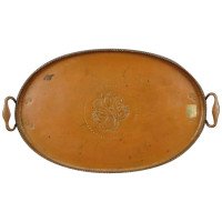 Brass Twin Handled Oval Tray, by Hugh Wallis - Thumbnail 1