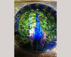 Arts and Crafts Peacock Enamel Mounted in a Silver Frame Attributed C R Ashbee - Thumbnail 2