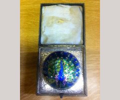 Arts and Crafts Peacock Enamel Mounted in a Silver Frame Attributed C R Ashbee - Thumbnail 3