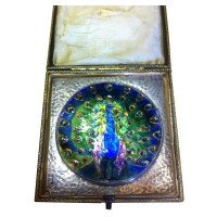 Arts and Crafts Peacock Enamel Mounted in a Silver Frame Attributed C R Ashbee - Thumbnail 4