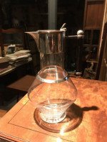 Dr. C Dresser, made by James Dixon & Sons. A Britannia Plated Glass Decanter. - Thumbnail 2