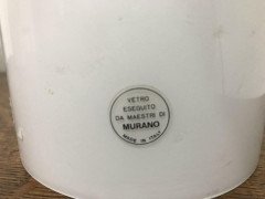 Vetri Murano, a Rare Pair of Midcentury White Opaque Glass Mushroom Lamps - Thumbnail 10