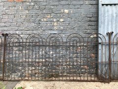 Four Georgian Wrought Iron Railing Lengths with Hand- Formed Circular End Finials - Thumbnail 2