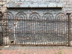 Four Georgian Wrought Iron Railing Lengths with Hand- Formed Circular End Finials - Thumbnail 4