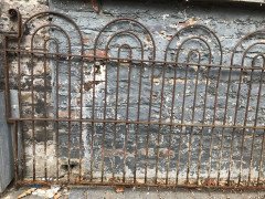 Four Georgian Wrought Iron Railing Lengths with Hand- Formed Circular End Finials - Thumbnail 3