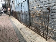 Four Georgian Wrought Iron Railing Lengths with Hand- Formed Circular End Finials - Thumbnail 6
